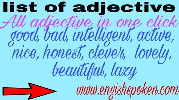list of adjective