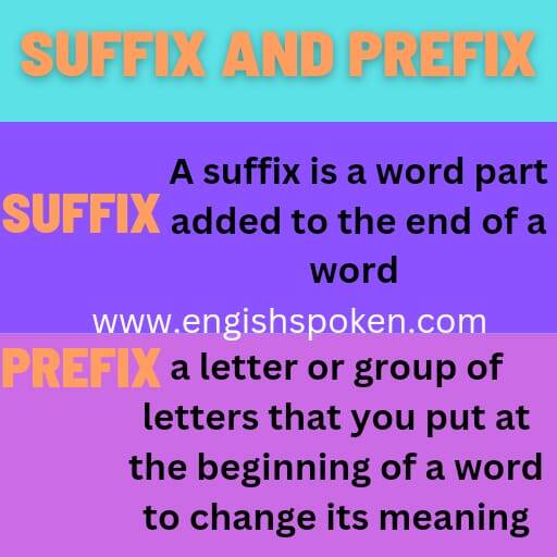 Suffix and prefix - Examples and Definition - englishspoken